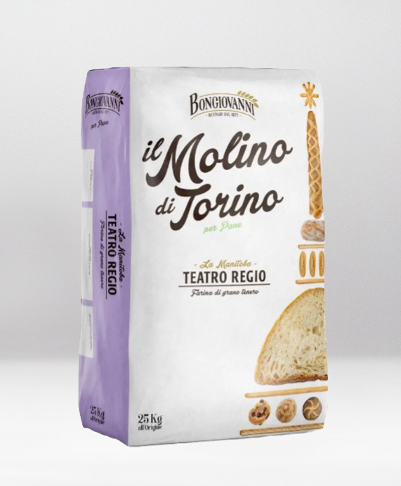 La Manitoba Tipo 0 mel fra Il Molino di Torino, italiensk bagemel