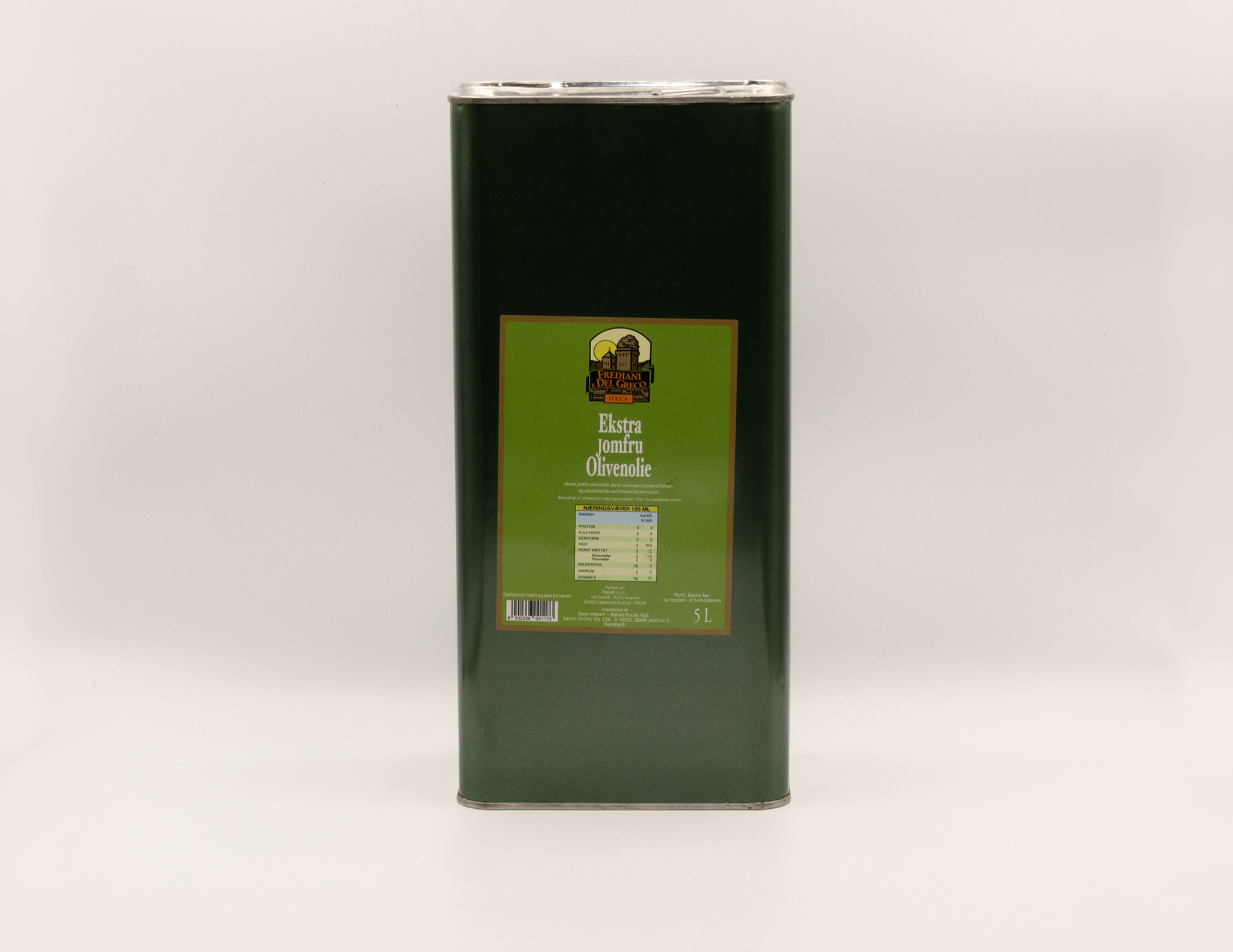 Ekstra jomfru olivenolie fra Italien, 5 liter dunk